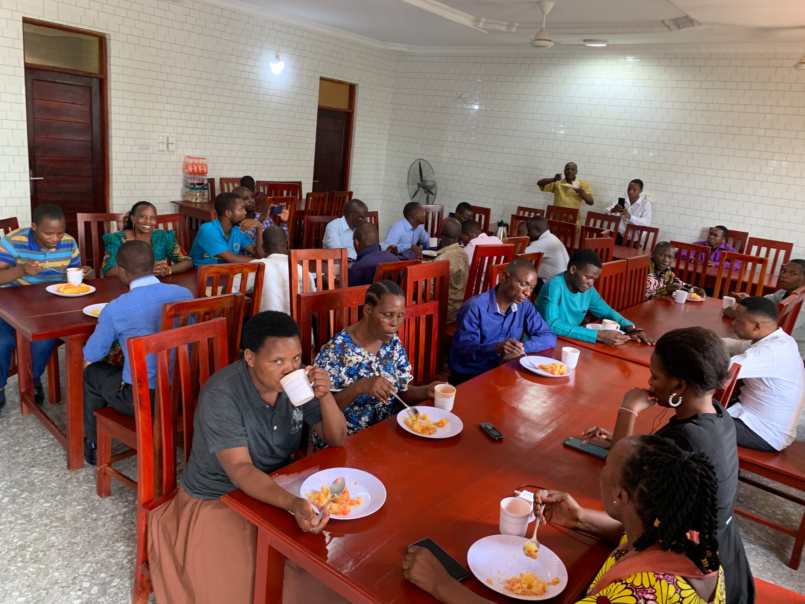 Students in dinning room
